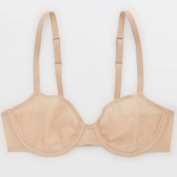Aerie SMOOTHEZ Nude Mesh Balconette Bra NWT - Picture 1 of 4